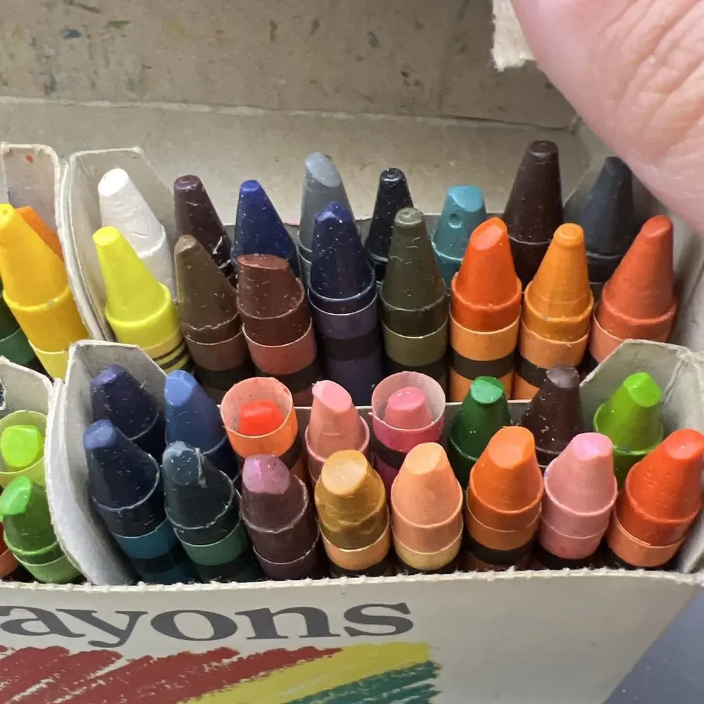 2 Boxes 1986 Lovette 64 Count Crayons In Original Box Opened/USED Non Toxic VTG